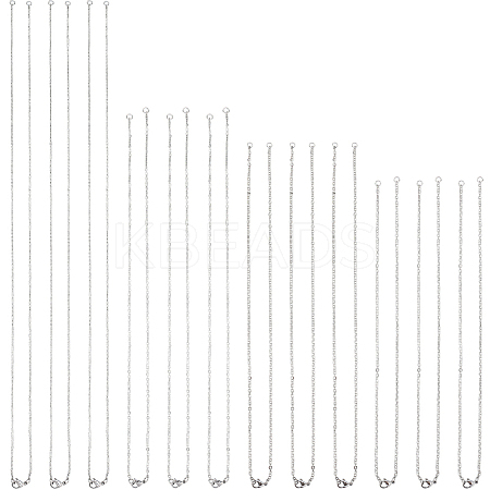 12Pcs 4 Styles 304 Stainless Steel Cable Chain Necklace Making STAS-SC0010-23P-1