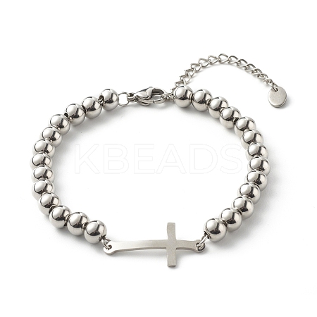 Cross Link Bracelets for Men Women BJEW-JB06687-02-1