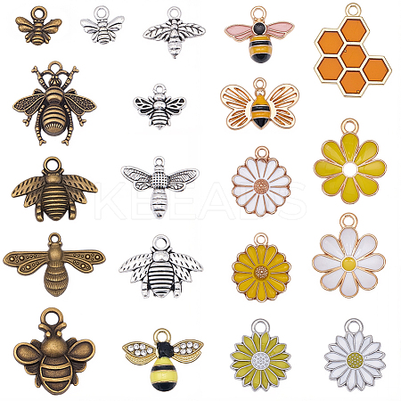 120Pcs 20 Styles Alloy Enamel Pendants ENAM-BM0001-13-1