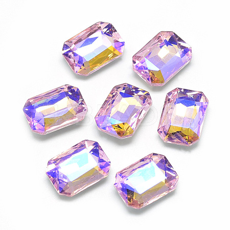 Pointed Back Glass Rhinestone Cabochons RGLA-T019-13x18mm-01-1