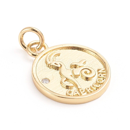 Brass Micro Pave Cubic Zirconia Pendants ZIRC-E164-34I-G-1