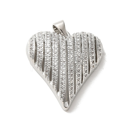 Brass Micro Pave Clear Cubic Zirconia Pendants KK-M281-02P-1