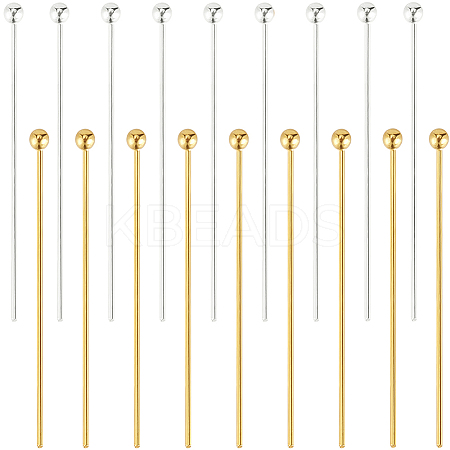 40Pcs 2 Colors 925 Sterling Silver Ball Head Pins STER-BBC0006-39-1