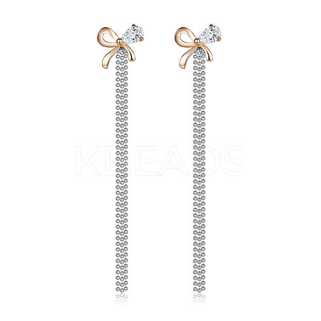 Eco-Friendly Brass Micro Pave Cubic Zirconia Dangle Stud Earring EJEW-EE0004-20GP-1