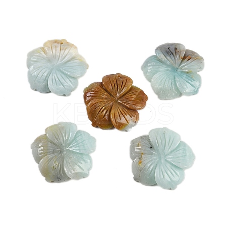 Natural Flower Amazonite Carved Pendants G-B097-01A-08-1