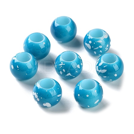 Spray Painted ABS Plastic European Beads KY-G033-01B-05-1