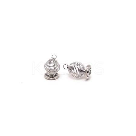 Spiral Bead Cage PALLOY-WH0092-61-1