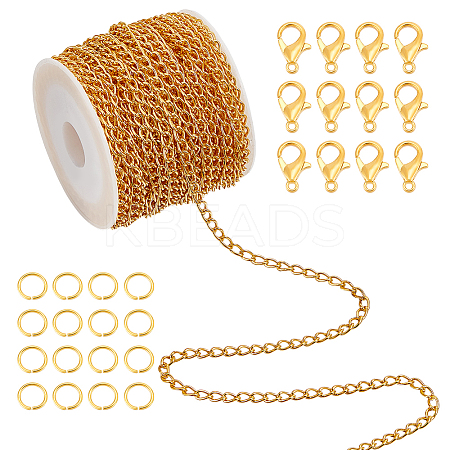DIY Iron Twisted Chains Curb Chains Bracelets Necklaces Making Kits DIY-UN0006-22B-1