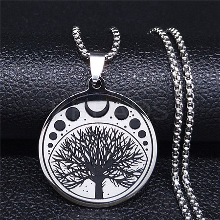 304 Stainless Steel Enamel Necklaces NJEW-Q338-05P-1