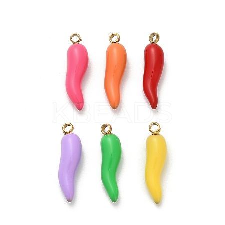 304 Stainless Steel Enamel Pendants STAS-K306-42G-1