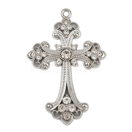 Alloy Rhinestone Cross Big Pendants LS-ALRI-1475-P-RS-1