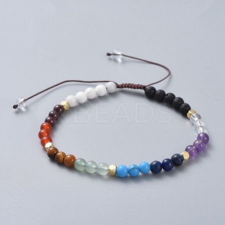 Adjustable Nylon Thread Braided Beads Bracelets BJEW-JB04441-1