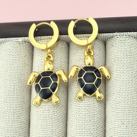 201 Stainless Steel Enamel Hoop Earrings FS-WG6C184-06-1