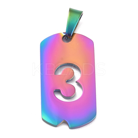 Ion Plating(IP) 304 Stainless Steel Pendants STAS-O127-A03-1