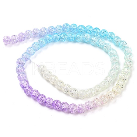 Spray Painted Crackle Glass Beads Strands DGLA-C002-6mm-07-1