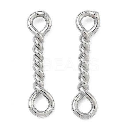 304 Stainless Steel Twisted Bar Connrctor Charms STAS-L300-002P-01-1