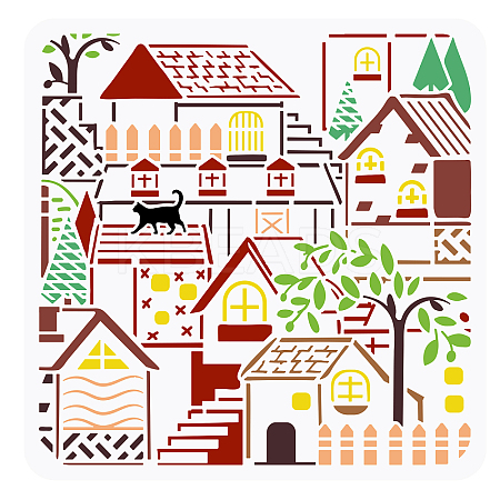 PET Hollow Out Drawing Painting Stencils DIY-WH0391-0020-1