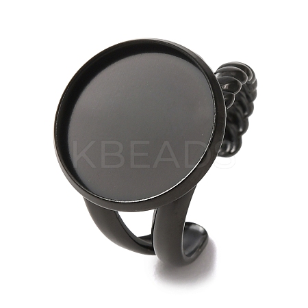 304 Stainless Steel Cuff Ring Components STAS-P454-01E-B-1