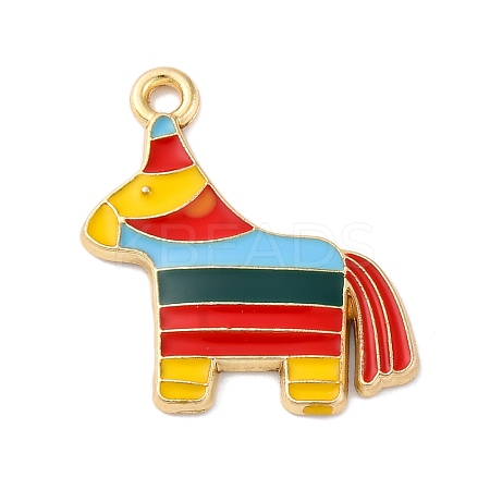 Alloy Enamel Pendants FIND-M060-23B-G-1