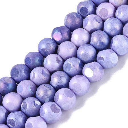 Ombre Effect Dyed Electroplate Opaque Glass Beads Strands EGLA-Q130-01A-11-1