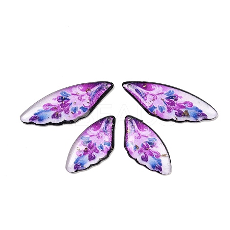 4Pcs 4 Styles Transparent Epoxy Resin Pendants RESI-B032-02E-1