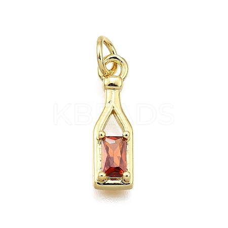 Brass Micro Pave Cubic Zirconia Pendants KK-Z100-21G-01-1