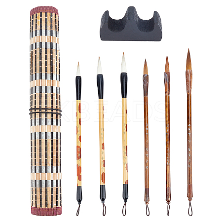   6Pcs 6 Styles Bristle Chinese Calligraphy Brush Pen AJEW-PH0001-96-1