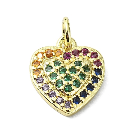 Brass Micro Pave Colorful Cubic Zirconia Pendants KK-H475-14G-02-1