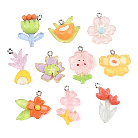 Opaque Resin Pendants RE-CBA5D24-02-1