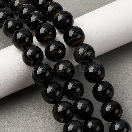 Dyed Natural Blue Tiger Iron Beads Strands G-G286-A03-12mm-1