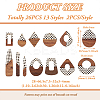 26Pcs 13 Styles Printed Opaque Resin & Walnut Wood Pendants RESI-TA0001-89-3