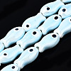 Handmade Porcelain Ceramic Beads Strands PORC-T006-03O-1