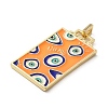 Brass Micro Pave Cubic Zirconia Pendant with Enamel KK-H458-02G-O02-2