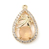 Brass with K9 Glass & Rhinestone Pendants KK-C024-10KCG-02-1