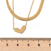 201 Stainless Steel Love Heart Pendant Double Layer Necklaces for Women LS-NJEW-D307-03G-3