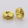 Brass Rhinestone Spacer Beads RB-A014-Z6mm-13G-2