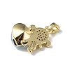 Real 18K Gold Plated Rack Plating Brass Micro Pave Clear Cubic Zirconia Pendants KK-C015-23G-07-3