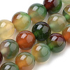 Natural Peacock Green Agate Beads Strands X-G-S259-16-8mm-1