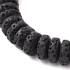 Dyed Natural Lava Rock & Pearl Beaded Stretch Bracelet BJEW-JB09724-3