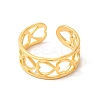 Ion Plating(IP) 304 Stainless Steel Hollow Out Heart Open Cuff Ring for Women LS-RJEW-E063-19G-2