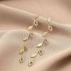 Cubic Zirconia Chains Tassel Earrings EJEW-P236-05G-5