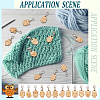 Wood Owl Pendant Locking Stitch Markers HJEW-NB00124-5