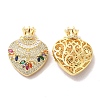 Brass Micro Pave Cubic Zirconia 2-Loop Pendants KK-A180-22G-1