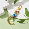 Alloy Hollow Moon & Lampwork Mushroom Pendant Decorations HJEW-JM01612-4