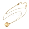 304 Stainless Steel Italian Coin Pendant Necklaces for Women NJEW-G176-01G-4