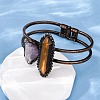 Natural Tiger Eye & Amethyst Beads Bangeles G-B150-05R-05-3