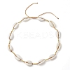 Adjustable Nylon Thread Shell Beads with Brass Necklaces NJEW-JN04796-1