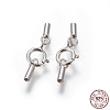 925 Sterling Silver Spring Ring Clasps STER-G019-A-08S-2