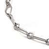 304 Stainless Steel Rhombus & Oval Link Chain Necklace BJEW-B072-03P-2