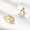 Brass Micro Pave Clear Cubic Zirconia Round Hoop Earrings EJEW-P331-09G-3